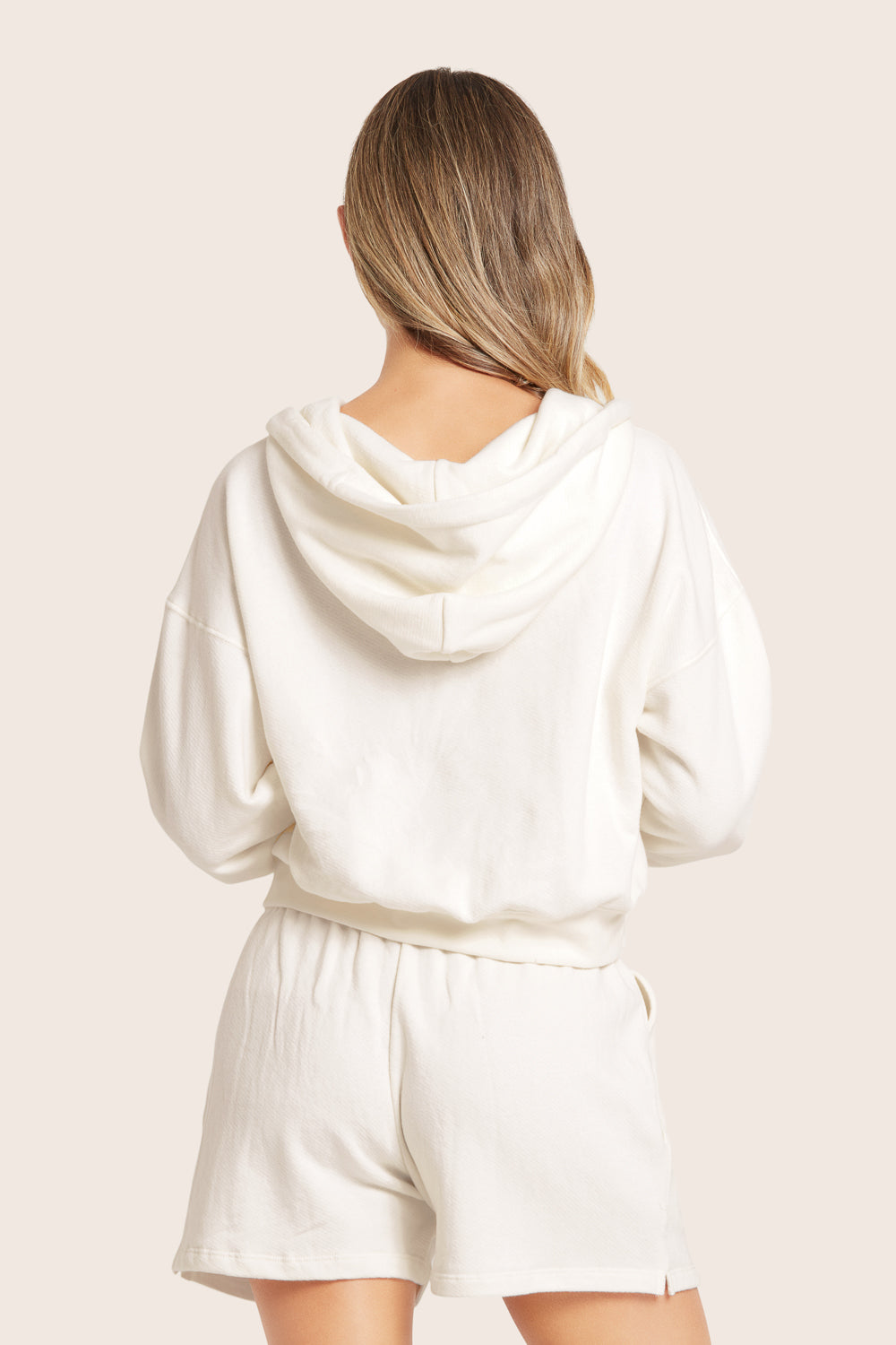 LIGHTWEIGHT SWEATS CLASSIC ZIP HOODIE - BLANC - Image 5