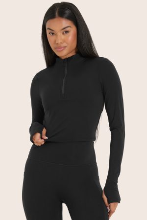 AIRLUXE BREATHE QUARTER ZIP - ONYX
