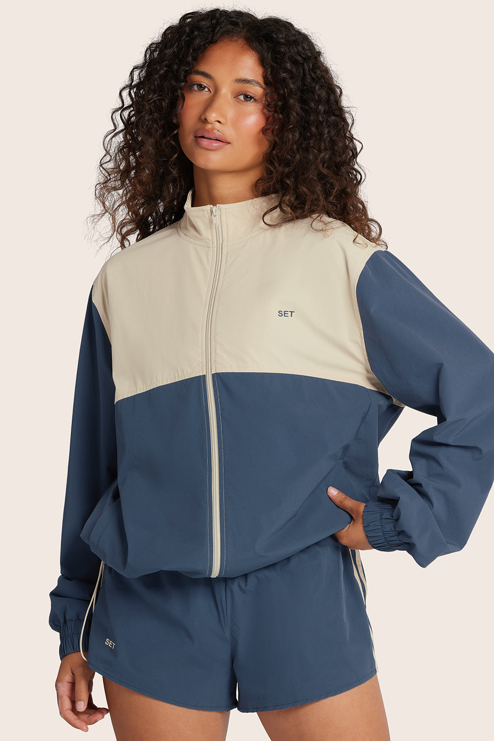 NYLON TRACK ZIP UP - COASTAL - Image 3