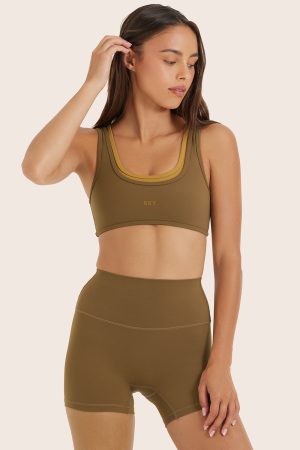 AIRLUXE BREATHE LAYER SCOOP BRA - OTTER