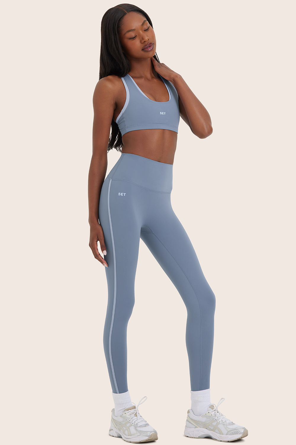 SPORTBODY® (BLOOPERS) SPORTY HIGH-RISE STRIPE LEGGINGS - CRUISE - Image 2