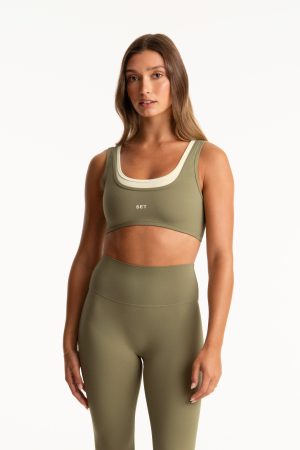 AIRLUXE BREATHE PARKE LAYER SCOOP BRA - BEACHGRASS