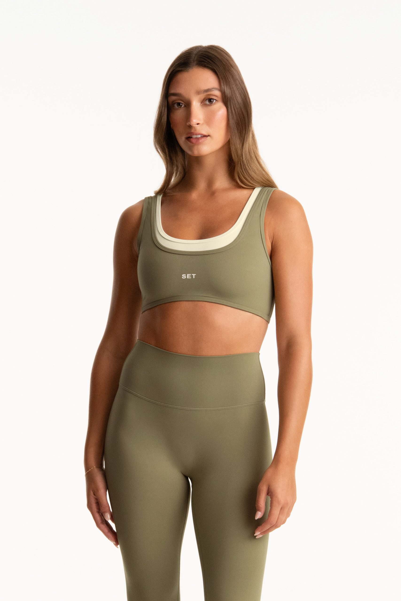 AIRLUXE BREATHE PARKE LAYER SCOOP BRA - BEACHGRASS
