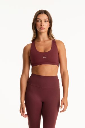 AIRLUXE BREATHE PARKE POSE BRA - RHUBARB