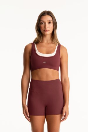 AIRLUXE BREATHE PARKE LAYER SCOOP BRA - RHUBARB