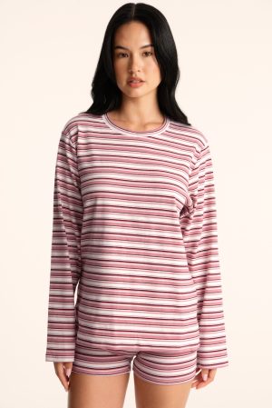 STRIPE JERSEY STRIPE PARKE OVERSIZED LONG SLEEVE (PREORDER) - NEAPOLITAN