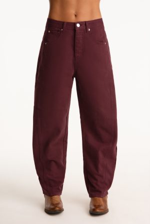 SET X PARKE HORSESHOE JEANS - RHUBARB