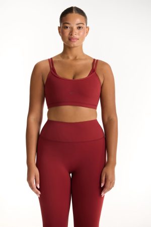 AIRLUXE BREATHE LAYERED MOVE BRA - SNAPPER