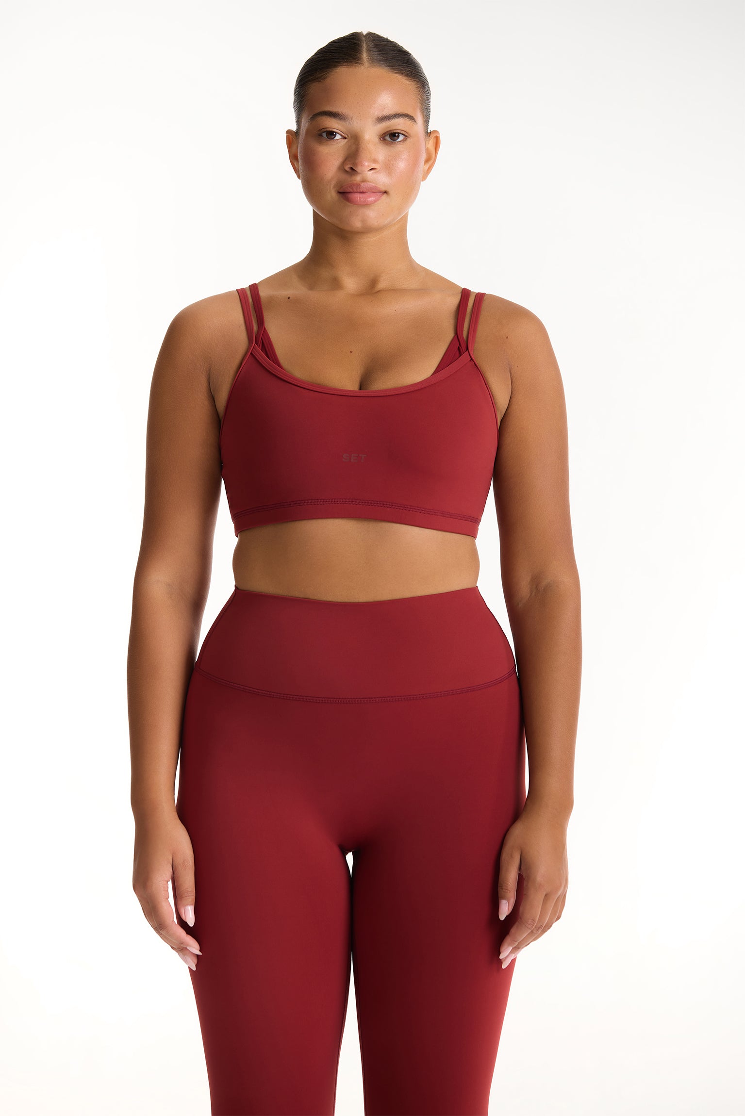 AIRLUXE BREATHE LAYERED MOVE BRA - SNAPPER