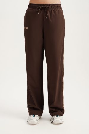 NYLON TRACK DRAWSTRING STRAIGHT LEG PANTS - ZION