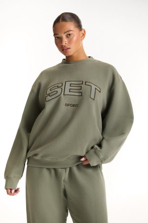 MIDWEIGHT SWEATS STAPLE SET CREWNECK - KELP