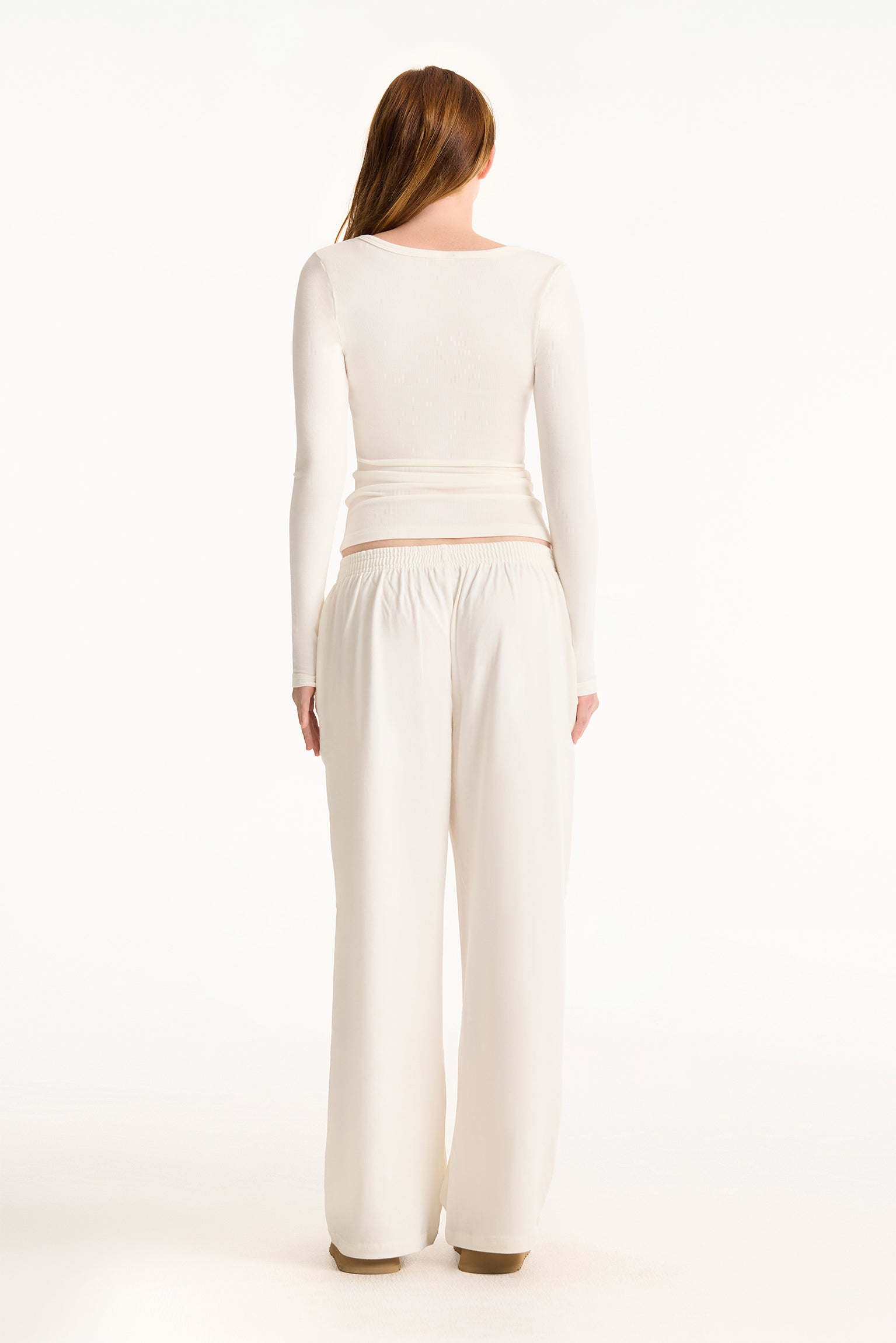 HEAVY COTTON EASY BOXER PANTS - BLANC - Image 4