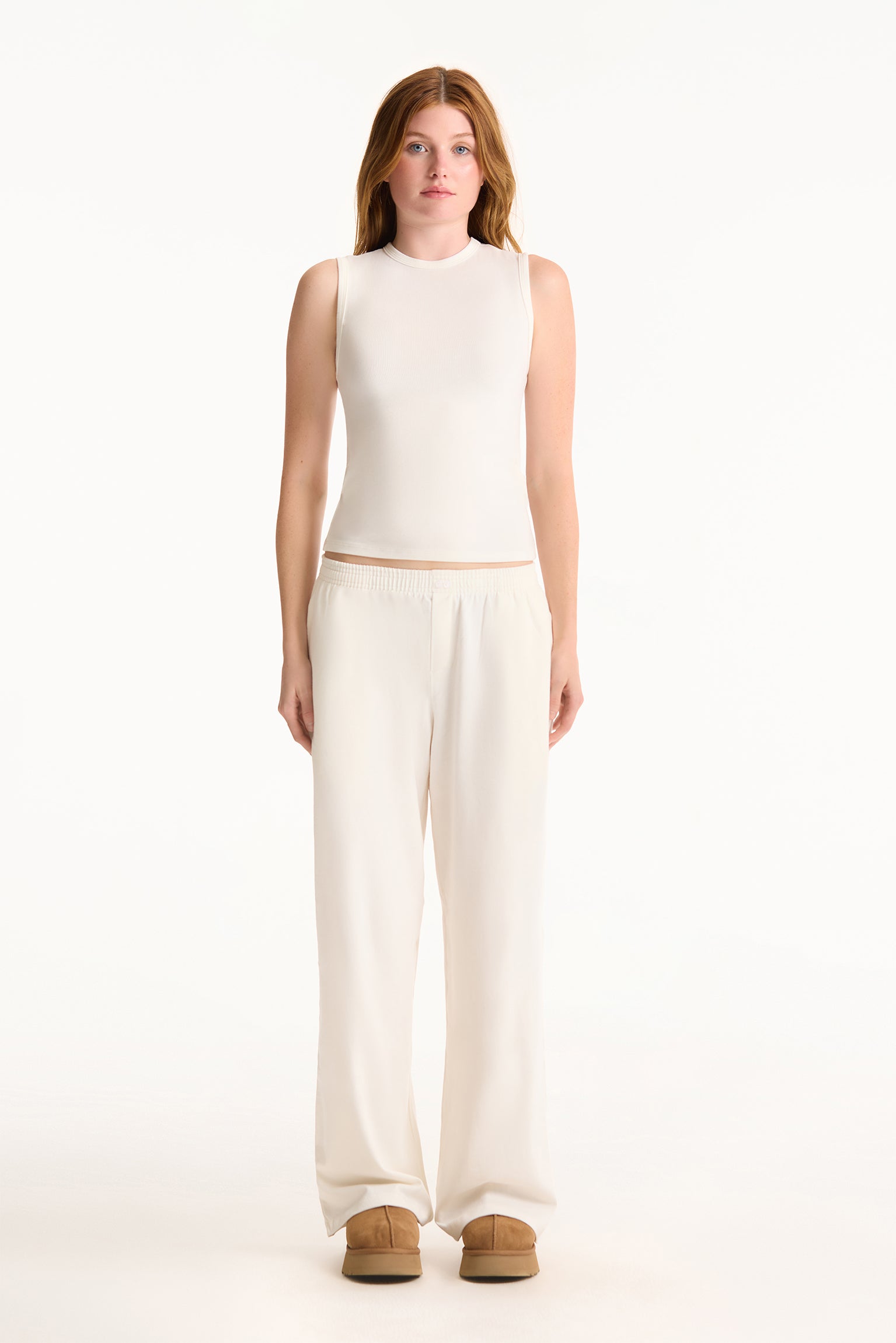RIBBED MODAL BODY MUSCLE TANK - BLANC - Image 3