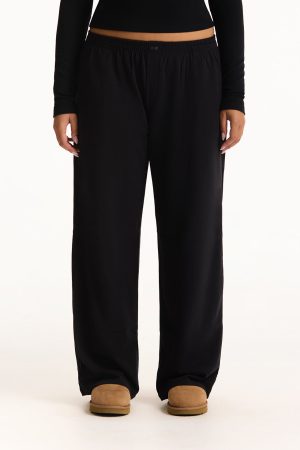 HEAVY COTTON EASY BOXER PANTS - ONYX