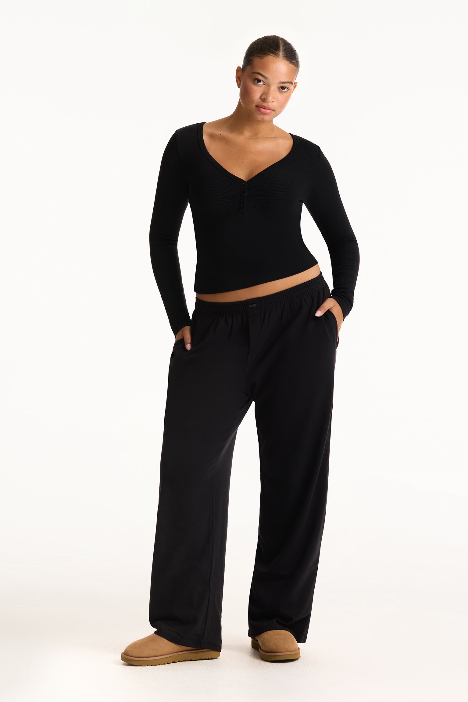 HEAVY COTTON EASY BOXER PANTS - ONYX - Image 3