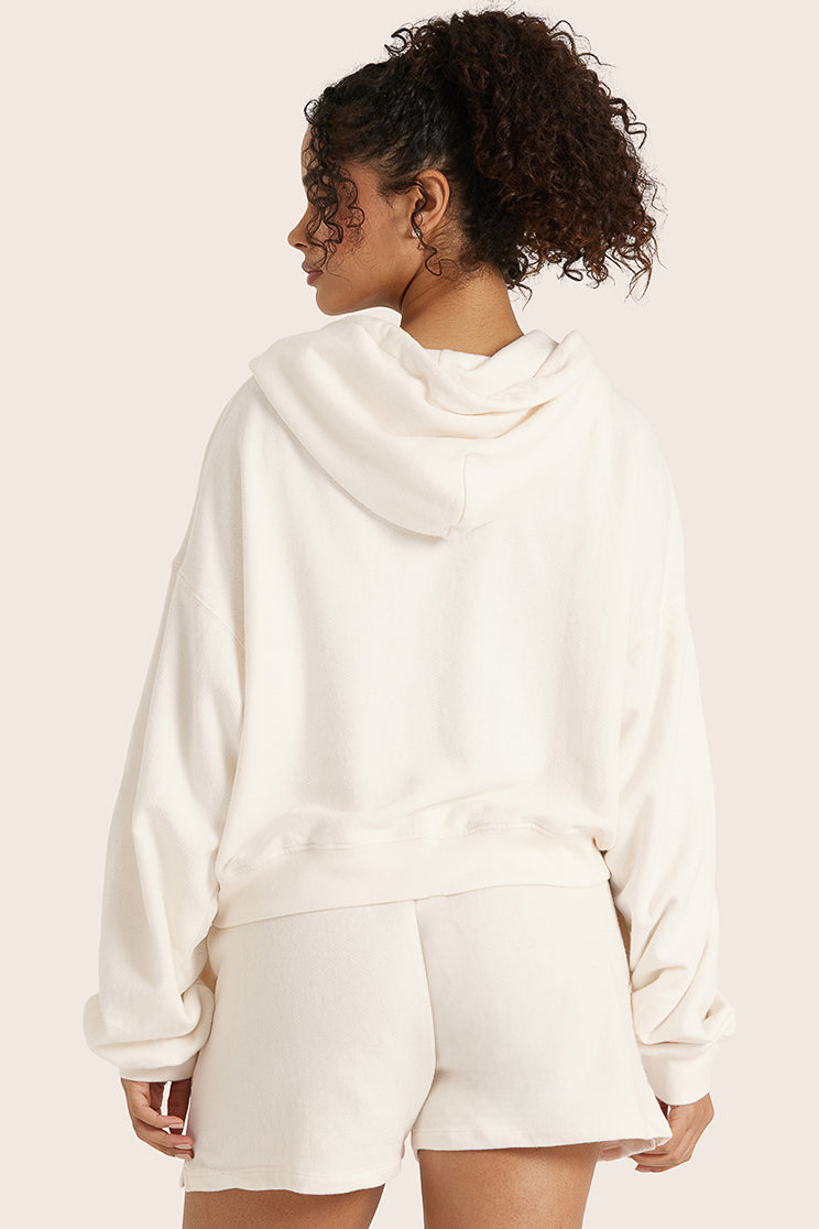 LIGHTWEIGHT SWEATS CLASSIC ZIP HOODIE - BLANC - Image 2