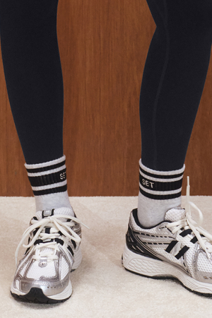 SET STRIPE SHORTY SOCKS - HEATHER GREY/REF